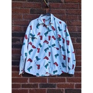 Vintage Side Saddle Women's Large Cowboy Boot Shirt Rodeo Western